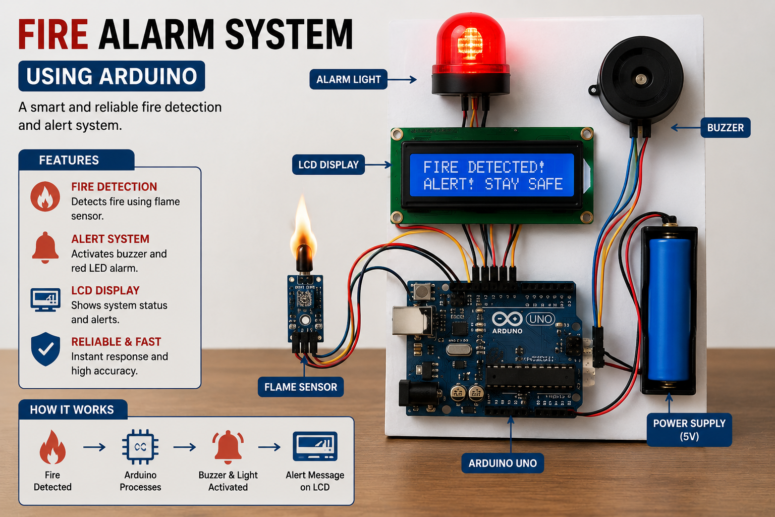 Fire Alarm System Robotics Project